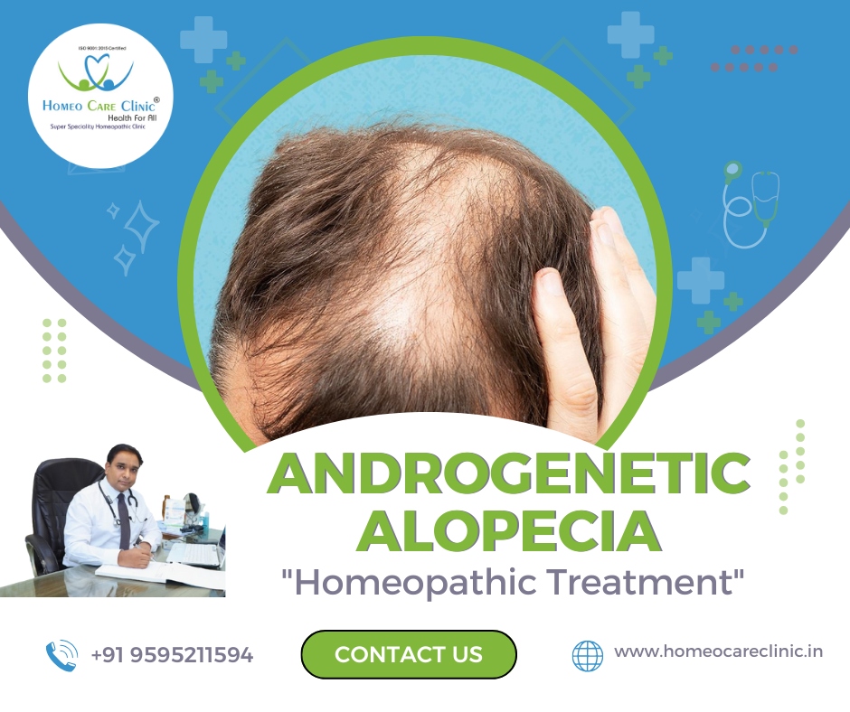 Androgenetic Alopecia: Hair Loss Explained Hair thinning and receding hairline caused by Androgenetic Alopecia.
