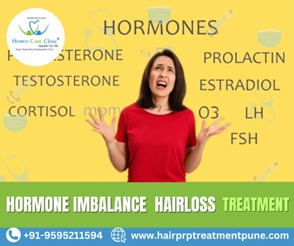 Female hair loss due to hormonal imbalance.