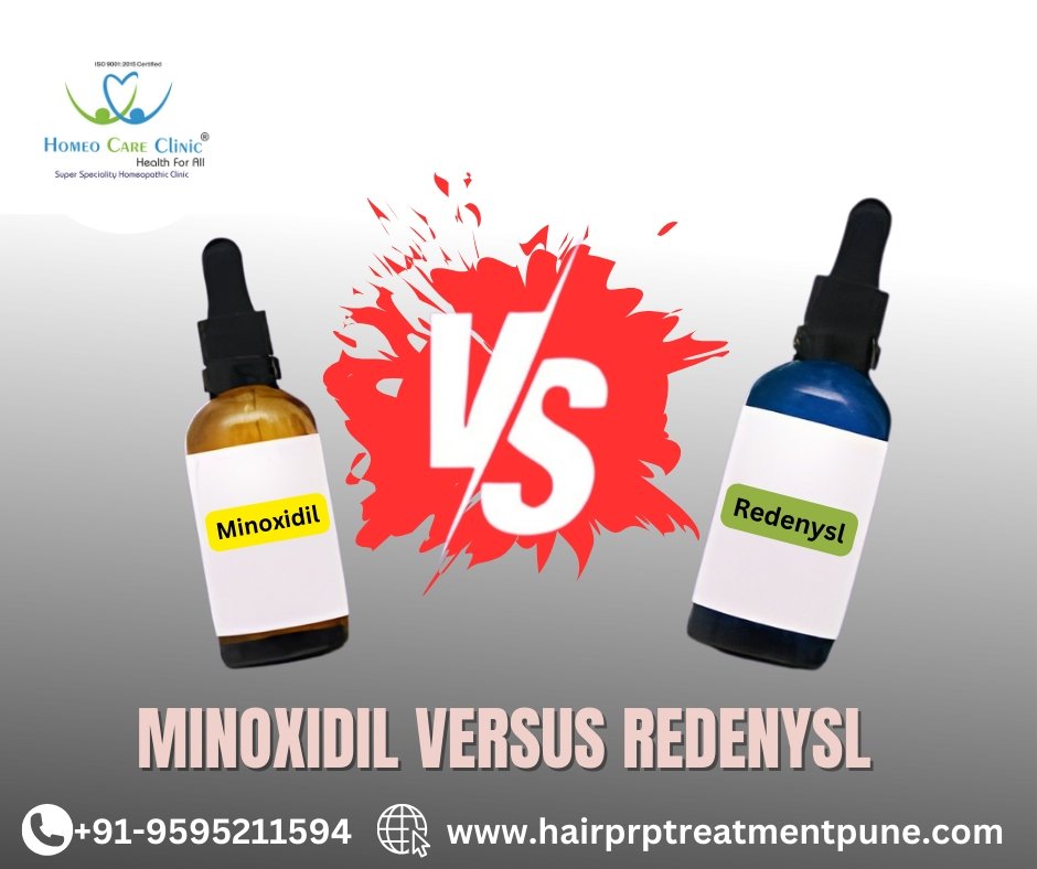 Compare Minoxidil and Redensyl for the best hair regrowth Minoxidil vs. Redensyl comparison for hair regrowth.