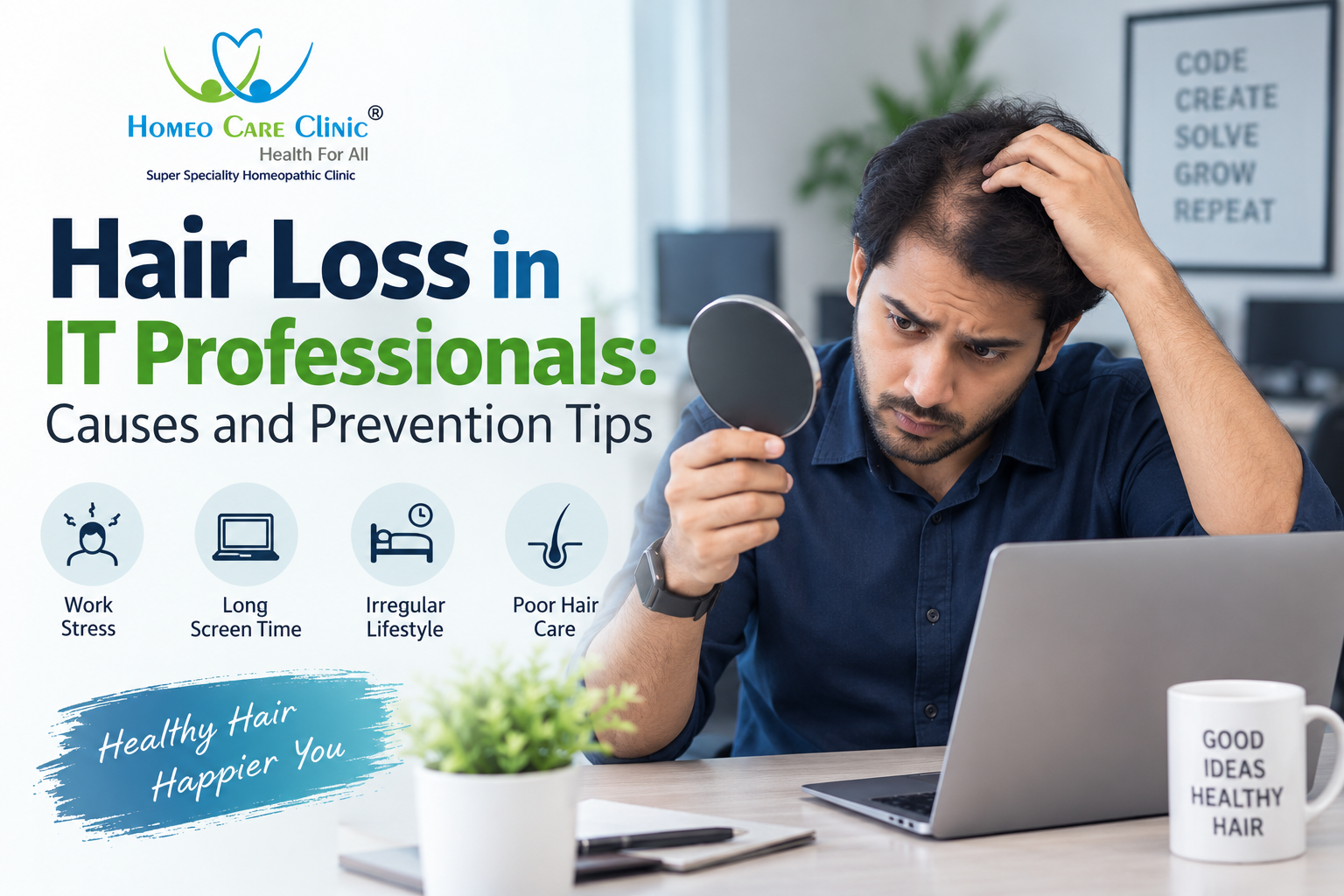 Hair Loss in IT Professionals: Causes & Prevention Tips